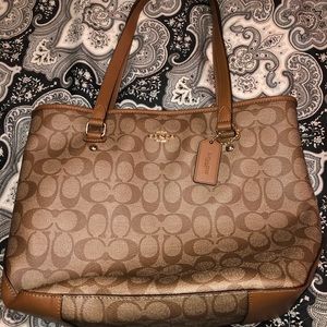 Coach canvas shoulder purse